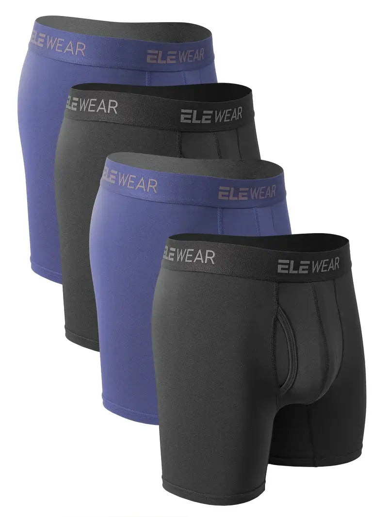 Pack de 4 Boxers Homme Noirs – Sous-vêtements Classiques et Confortables en Coton Stretch