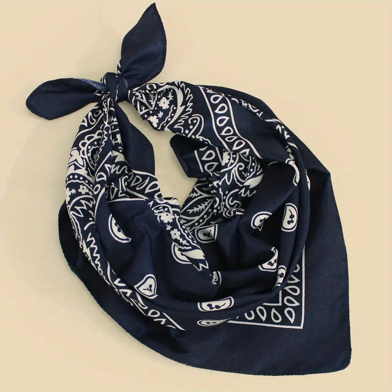 Bandana homme bleu marine à motifs paisley – Écharpe légère et tendance pour style urbain
