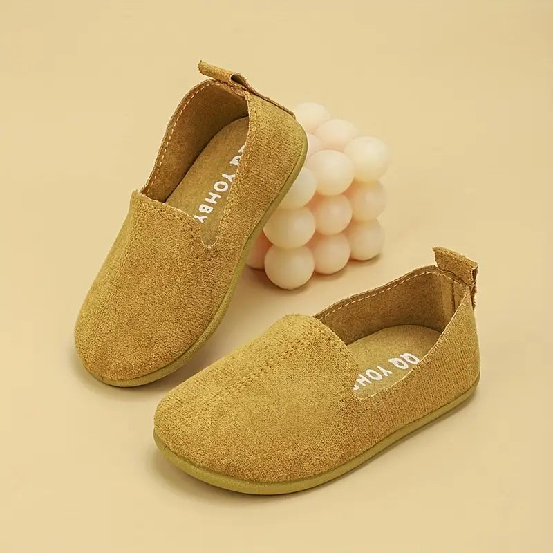 Mocassins fille en daim souple – Chaussures sans lacets confortables et légères pour le quotidien