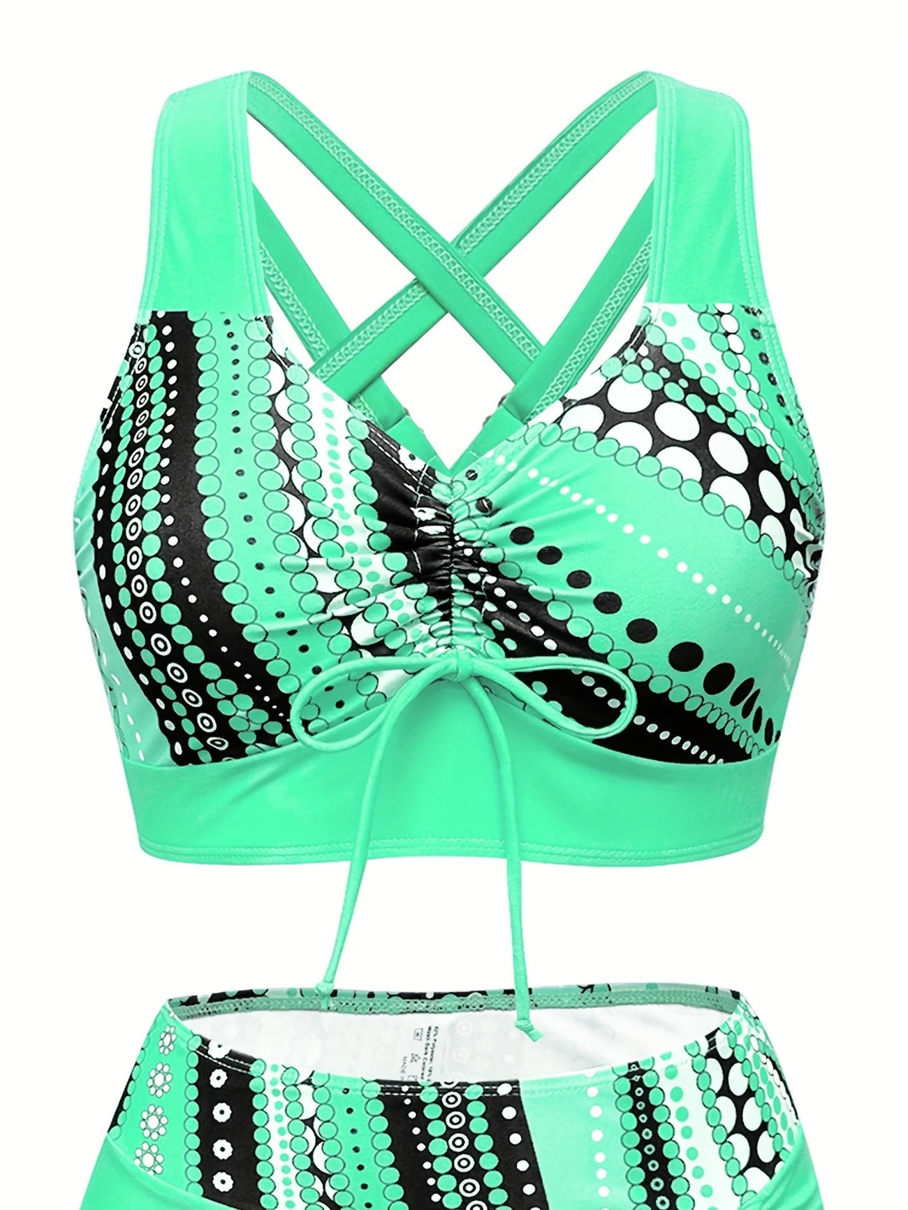 Ensemble de bain femme avec jupe taille haute – Style gainant et imprimé graphique tendance