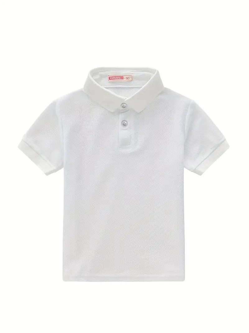 Polo garçon manches courtes bleu clair – Haut élégant en coton respirant