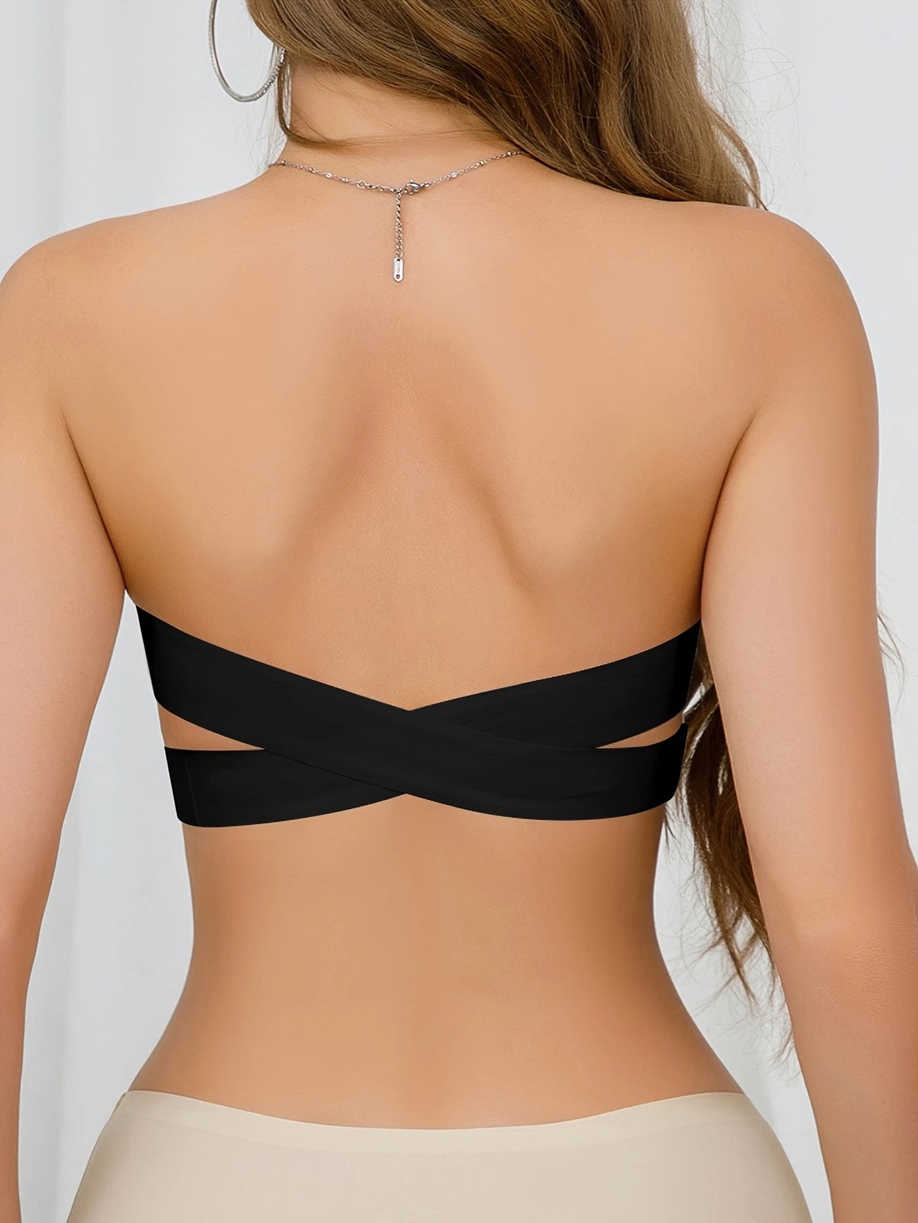 Soutien-Gorge Bandeau Sans Bretelles Femme – Lingerie Sexy Invisible Push-Up avec Coques Moulées