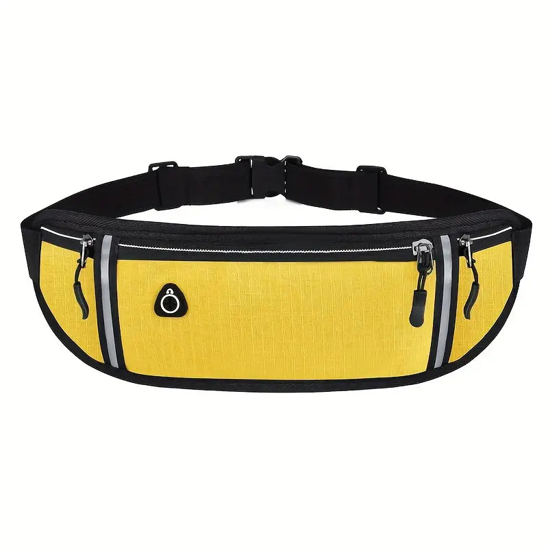 Ceinture de Running Multifonction – Sac Banane Sport Étanche avec Poches Zippées et Sortie Écouteurs