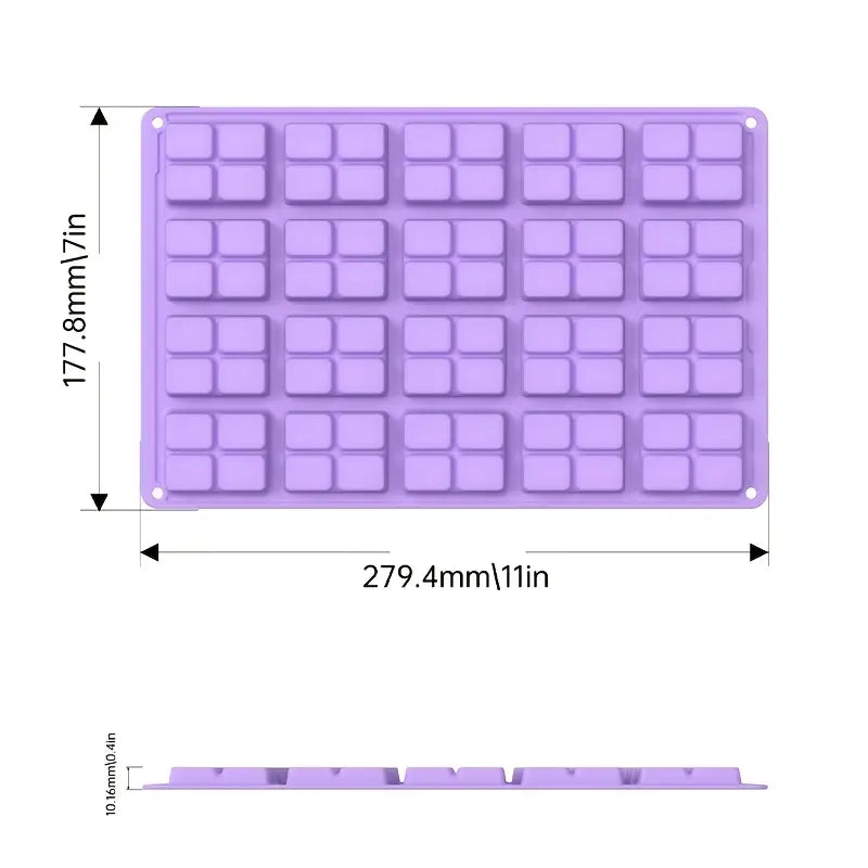 Moule en Silicone 24 Cavités pour Mini Barres d’Alimentation – Chocolat, Céréales et Snacks Maison