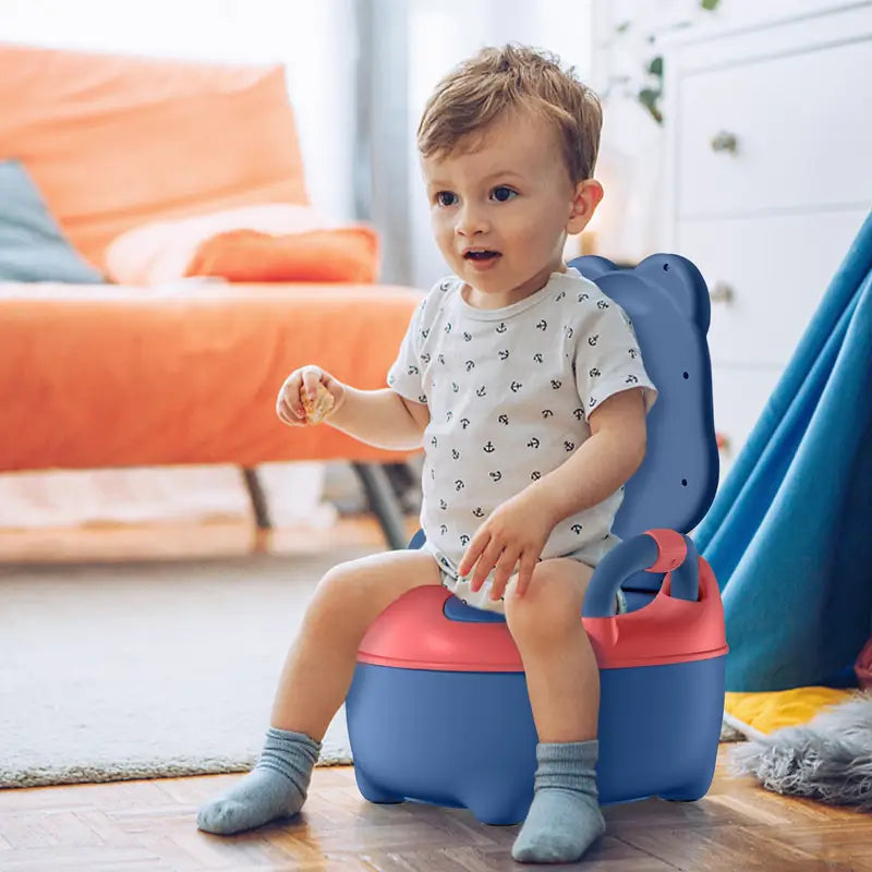 Pot de toilette bébé grenouille – Siège d’apprentissage ludique avec dossier et bac amovible