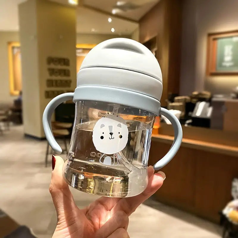 Gourde bébé avec paille anti-fuite – Tasse d’apprentissage à poignées, idéale pour l’équipement de voyage bébé