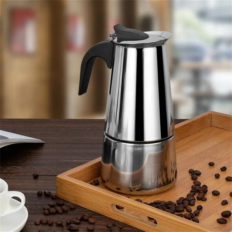 Cafetière Italienne en Inox – Moka Express Compatible Tous Feux, Design Classique pour Espresso Authentique