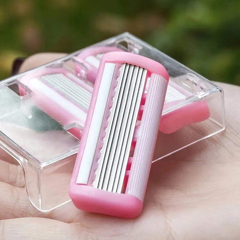 Rasoir Féminin avec 3 Recharges – Manche Antidérapant et Têtes de Rasage Douces pour une Épilation Précise et Confortable