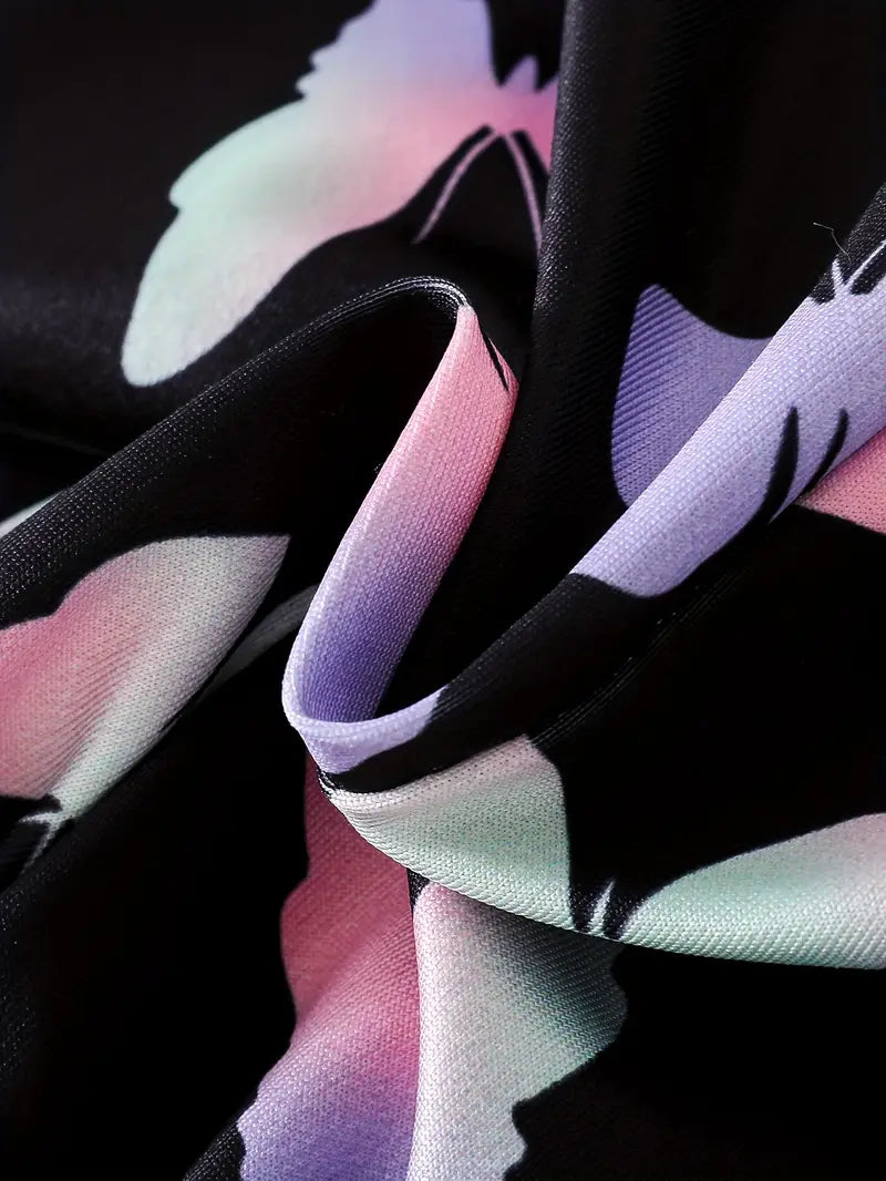 Lot de 3 Leggings Fille – Pantalons Colorés Motifs Cœurs, Papillons et Uni Violet