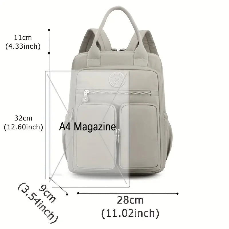 Sac à dos femme élégant beige – Design minimaliste, multi-poches et grande capacité