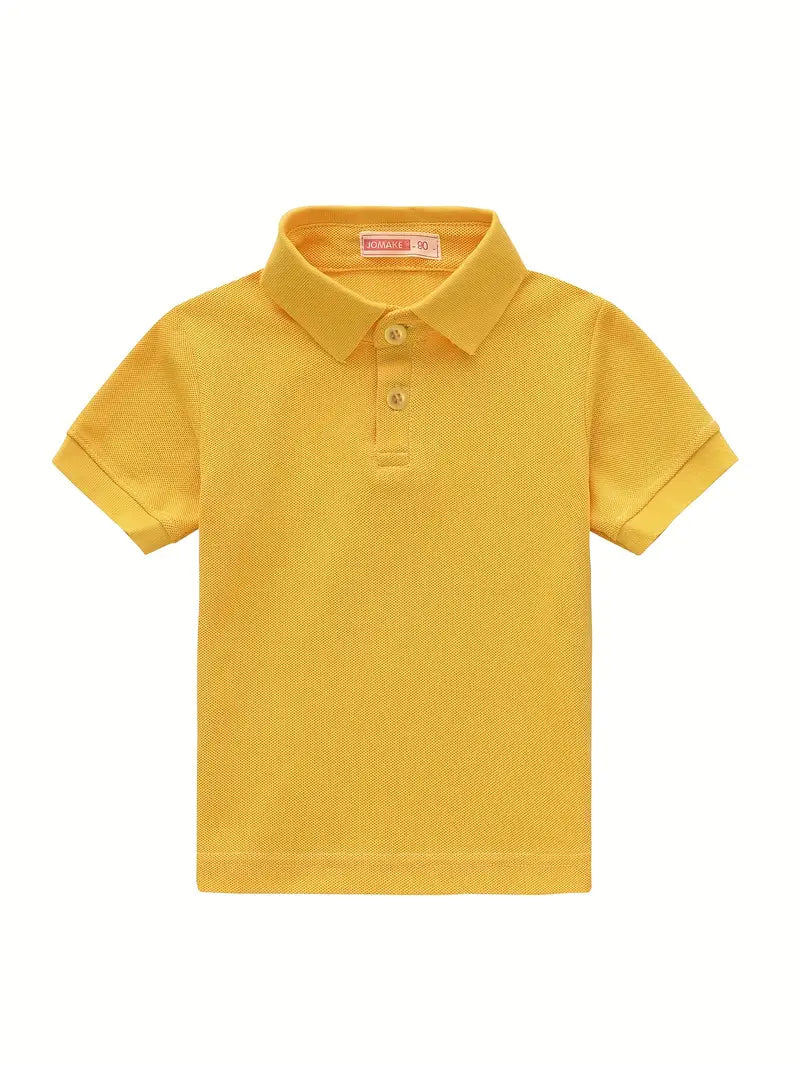 Polo garçon manches courtes bleu clair – Haut élégant en coton respirant