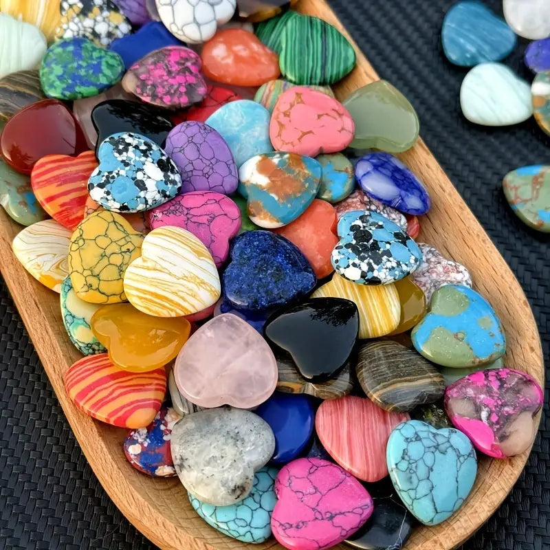 Pierres précieuses en forme de cœur – Gemmes naturelles multicolores en vrac pour bijoux et lithothérapie