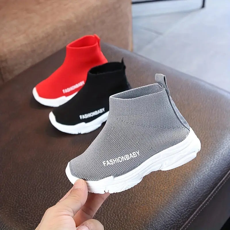 Bottes garçon montantes en maille respirante grise – Chaussures confort sport et mode enfant