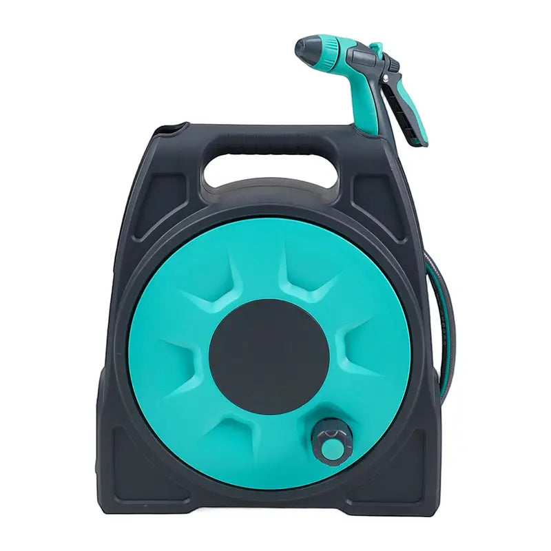 Enrouleur de Tuyau d’Arrosage Automatique Kit Complet avec Pistolet Multi-Jets pour Jardin et Terrasse