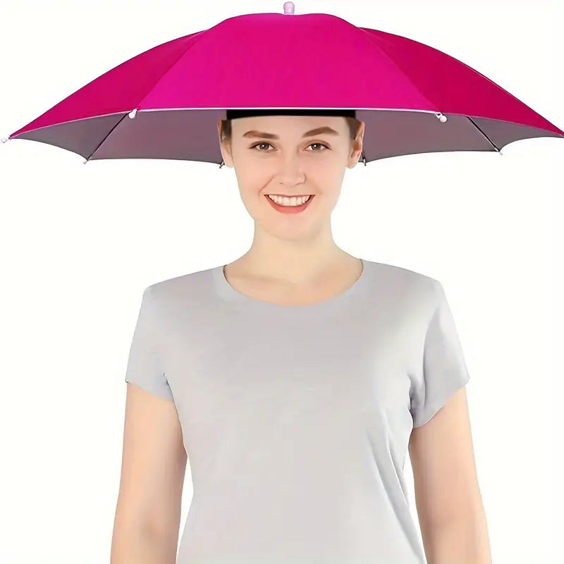Chapeau Parapluie Mains Libres – Accessoire Extérieur Anti-Pluie et Anti-UV, Idéal Randonnée, Pêche et Camping