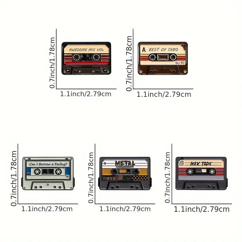 Pins cassette rétro Mix Tape – Broches vintage musique années 80/90