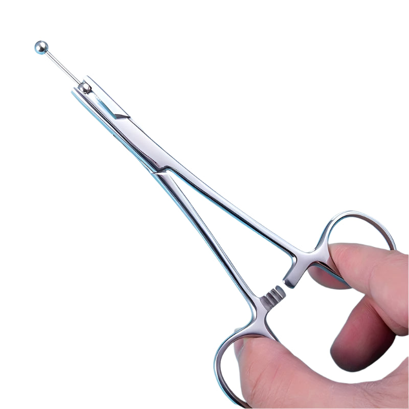 Pince Clamp à Billes 3, 4 et 5 mm pour Piercing – Outil de Précision en Acier Inoxydable pour Tatoueurs