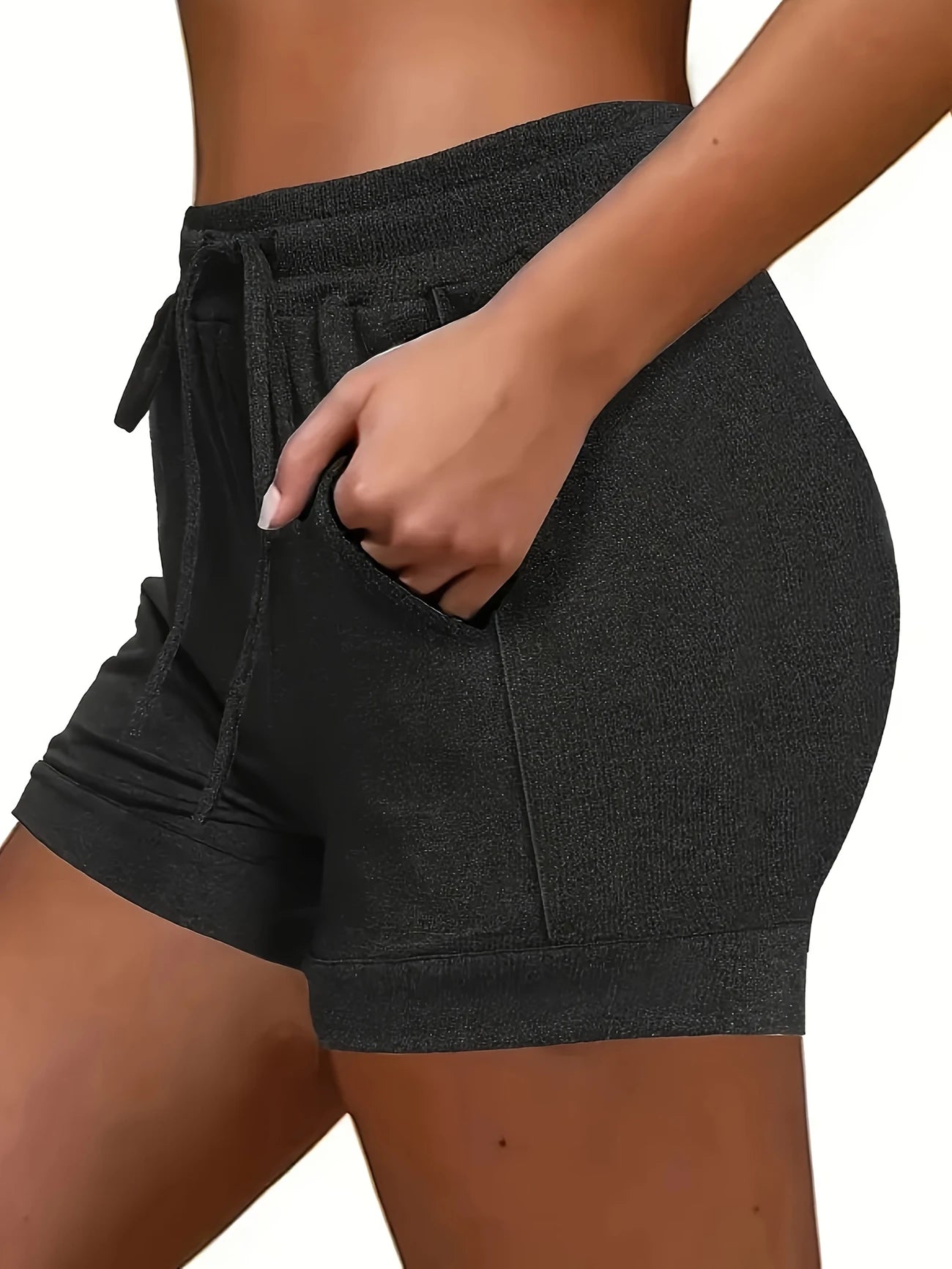 Short de Plage Femme Texturé – Taille Élastique à Nouer, Léger & Confortable pour l’Été