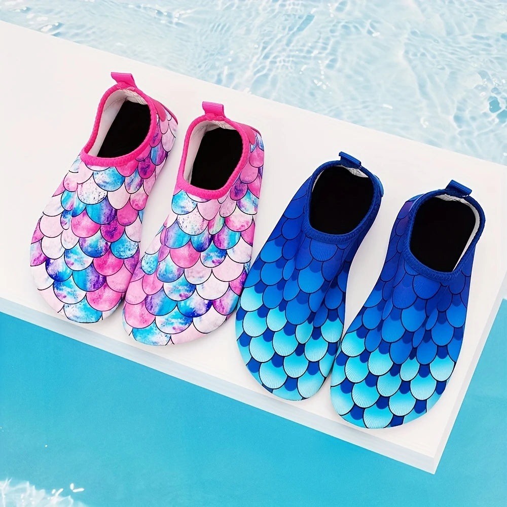 Chaussures Aquatiques Enfant Motif Écailles – Antidérapantes et Ultra Légères