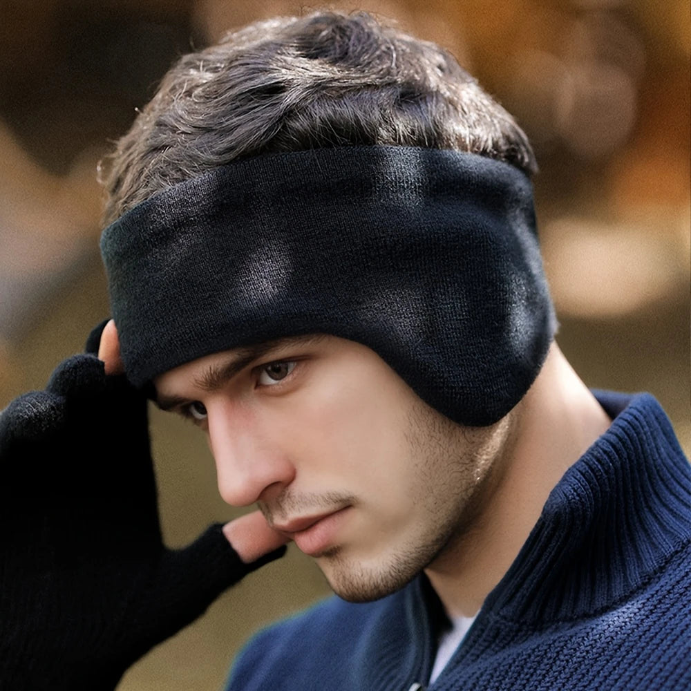 Cache-Oreilles Homme en Tricot Doublé Polaire – Bandeau Hiver Chaud, Léger et Coupe-Vent GOGOLOVEJOY