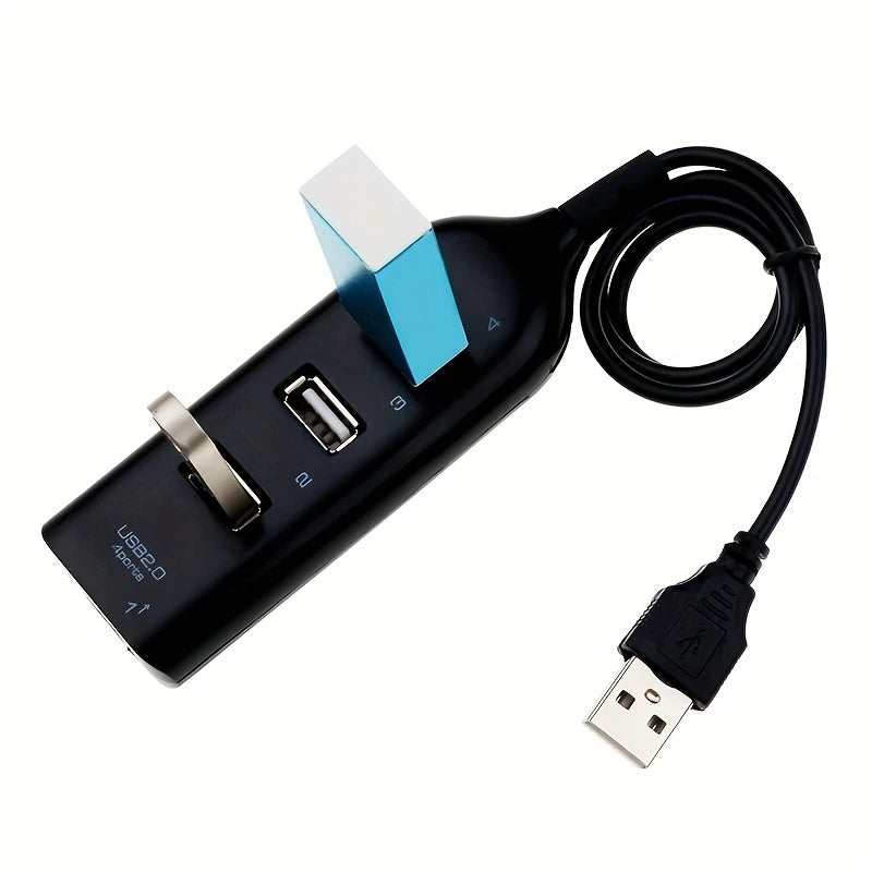Hub USB 2.0 à 4 Ports – Multiprise Compacte pour Connexions Simultanées et Transfert de Données
