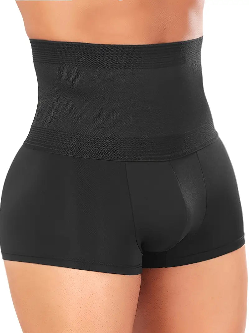 Boxer Homme Amincissant Taille Haute Noir - Compression Ciblée Abdomen et lissage Silhouette Discret