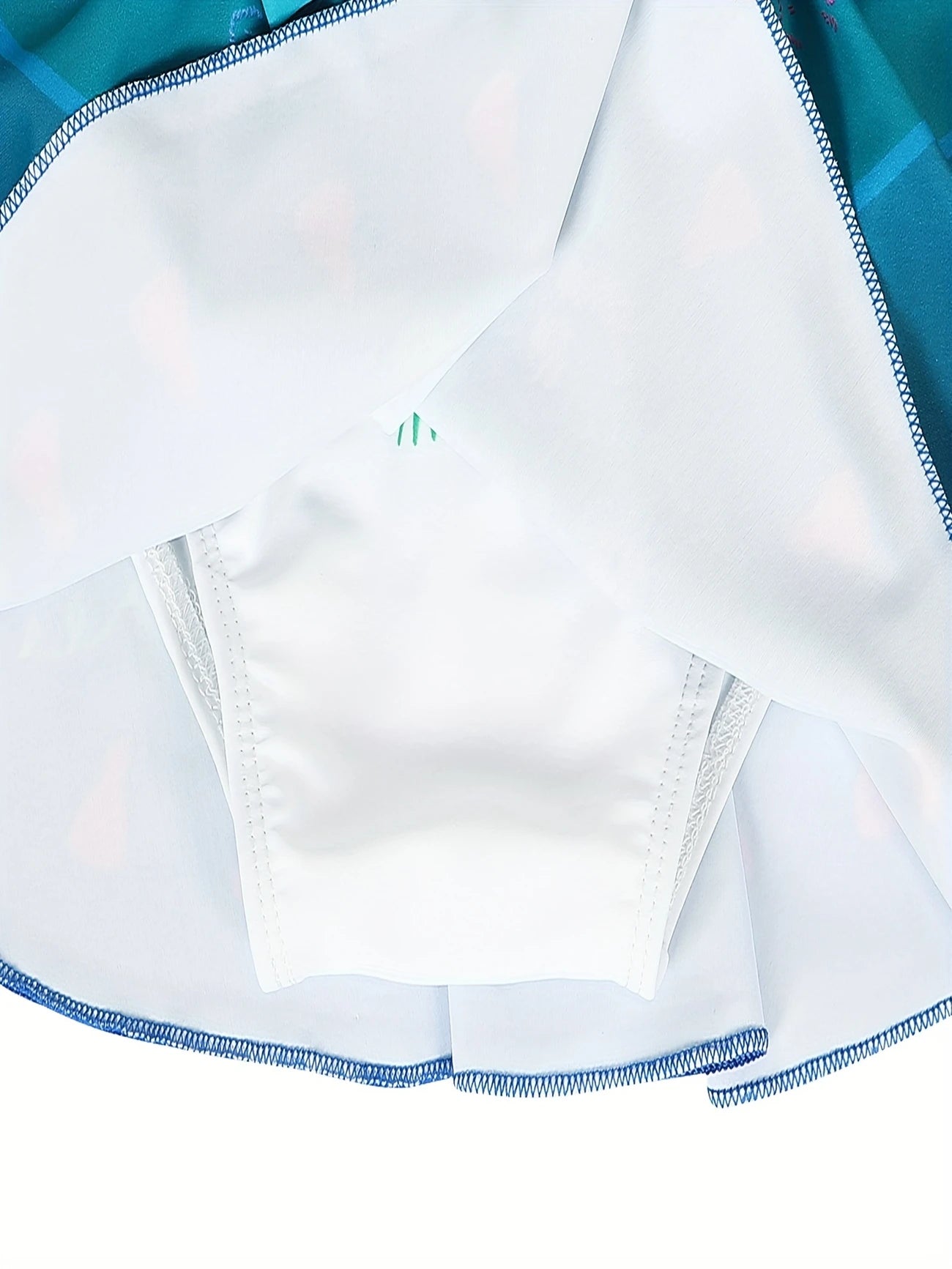 Maillot de bain deux pièces fille – Haut à volants bohème et jupe imprimée avec nœud