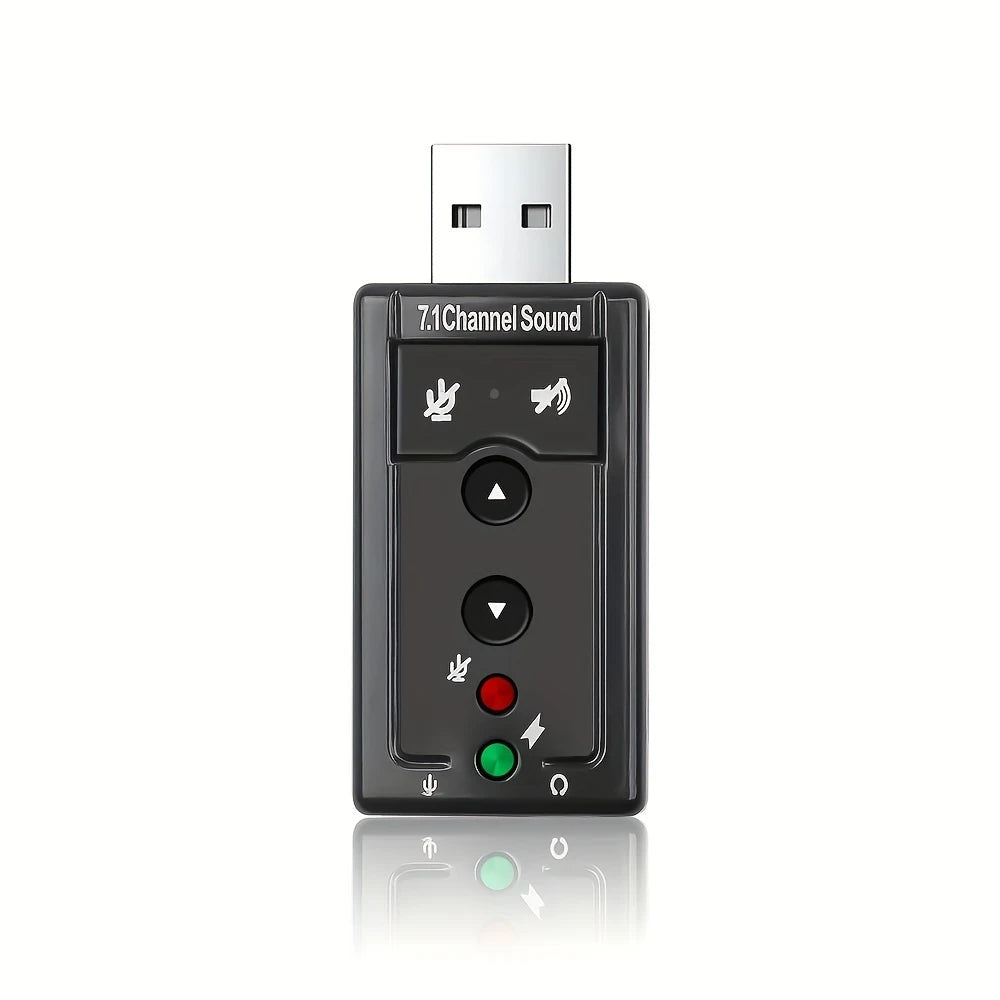 Carte Son USB 7.1 Canaux – Adaptateur Audio Externe Plug & Play pour Casque et Micro