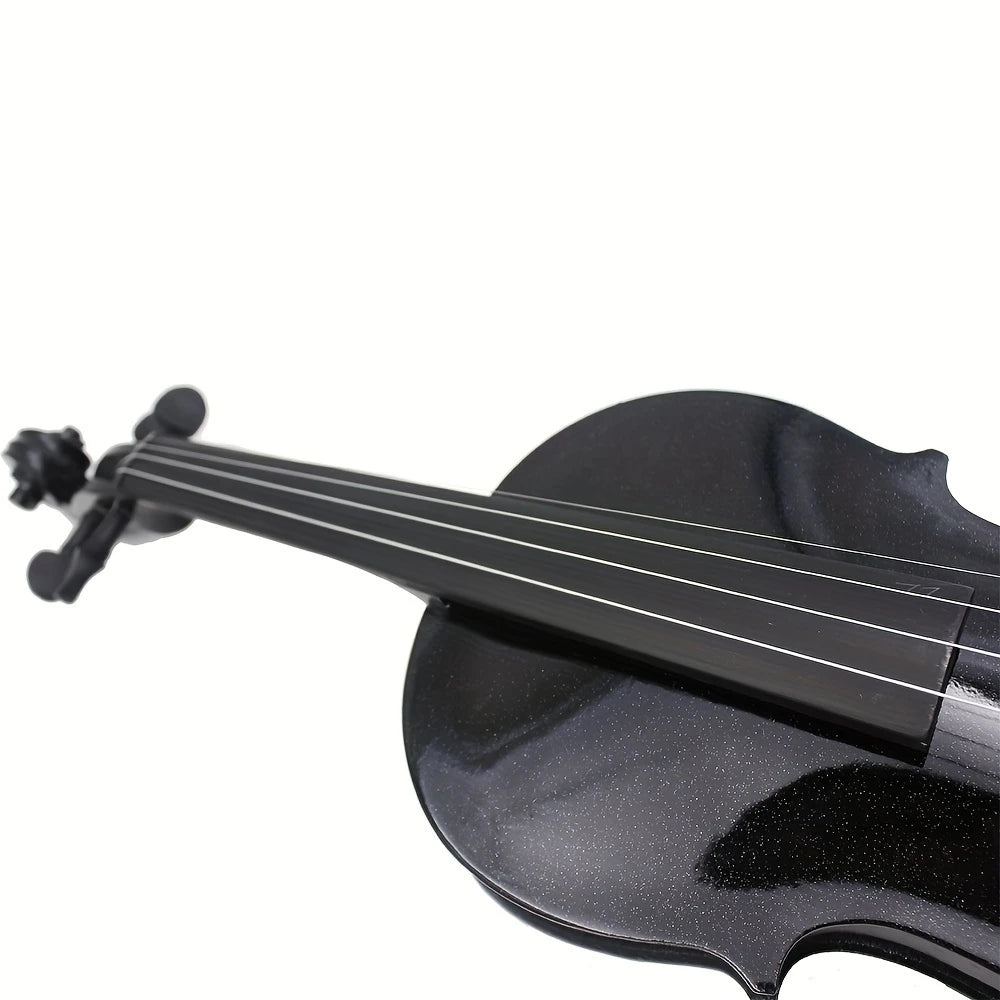Violon Classique Noir Élégant – Instrument à Cordes 4/4 pour Débutants, Étudiants ou Décoration Musicale
