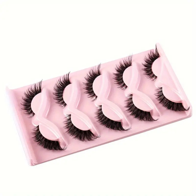 Faux Cils Naturels 3D – Pack de 5 Paires Ultra-Légers Réutilisables pour un Regard Intense et Glamour