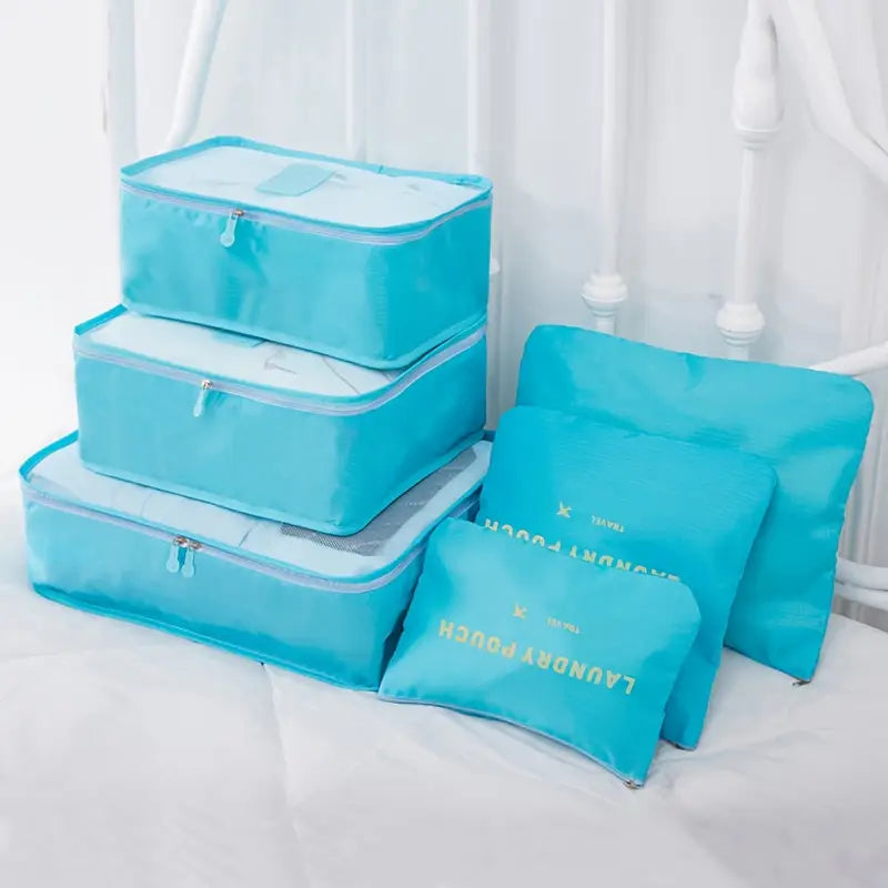 Set de 6 Organisateurs de Valise – Poches de Rangement pour Vêtements et Accessoires de Voyage