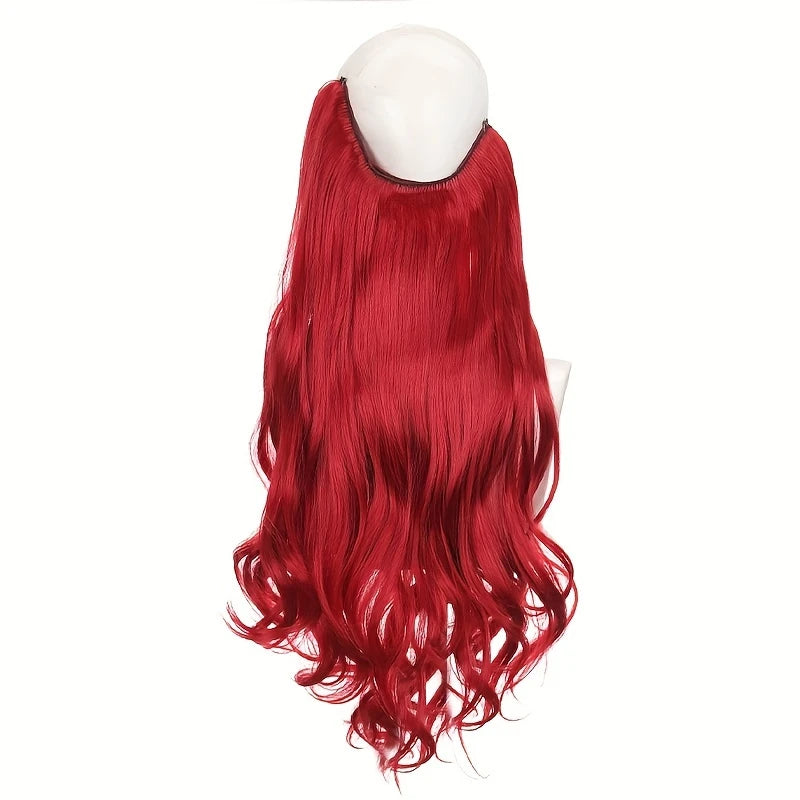 Extension de Cheveux Ondulée – Demi-Perruque Naturelle à Enfiler pour Longueur et Volume Instantané