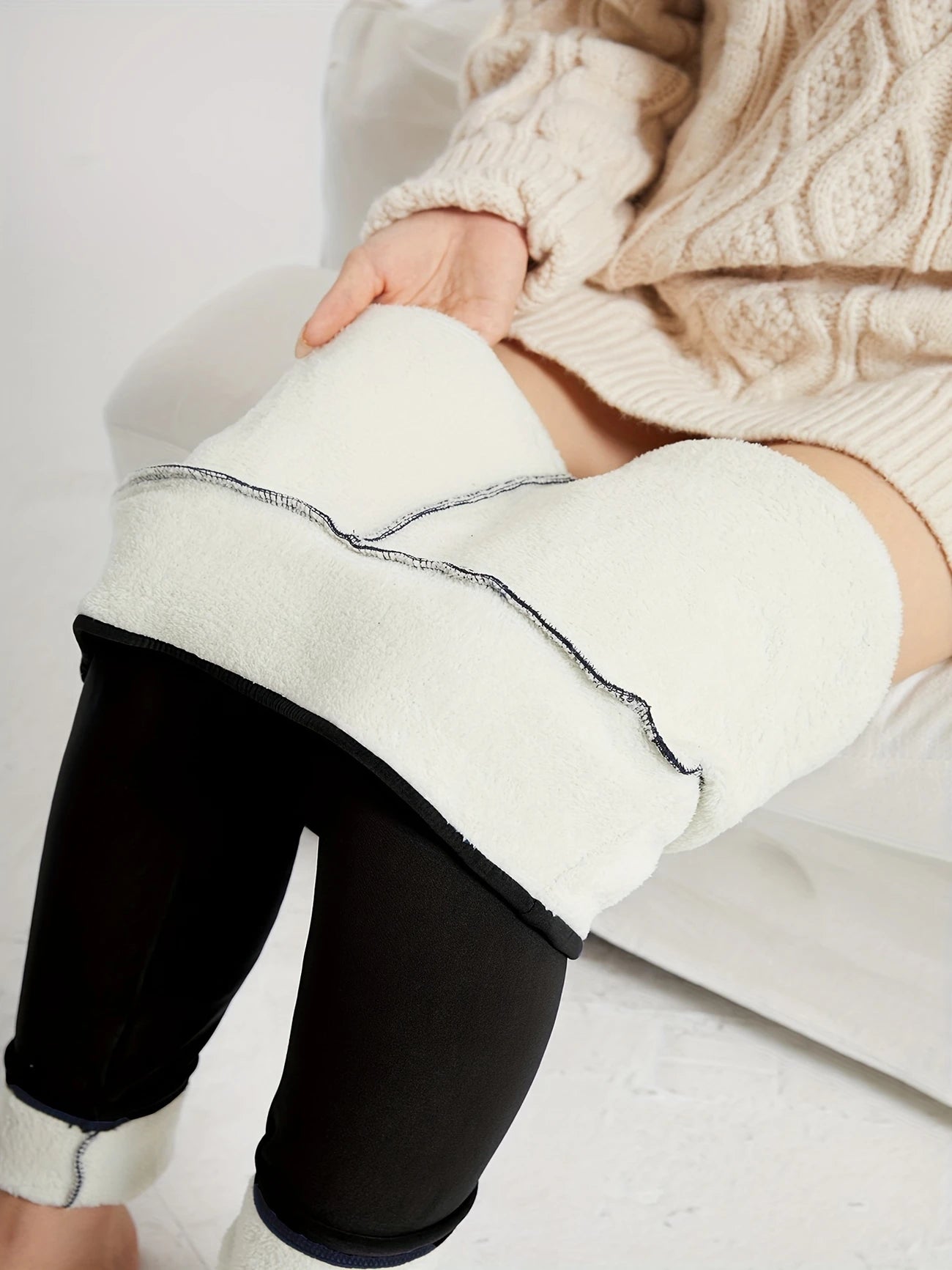 Legging Polaire Femme Taille Haute – Thermique et Doublé Hiver