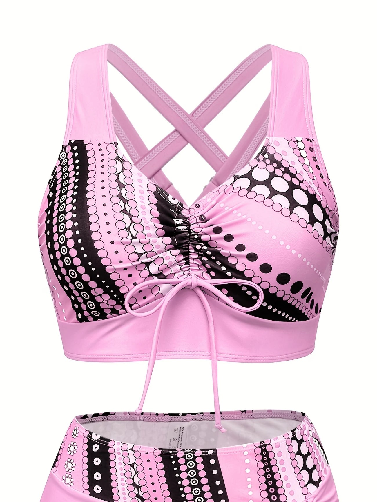 Ensemble de bain femme avec jupe taille haute – Style gainant et imprimé graphique tendance