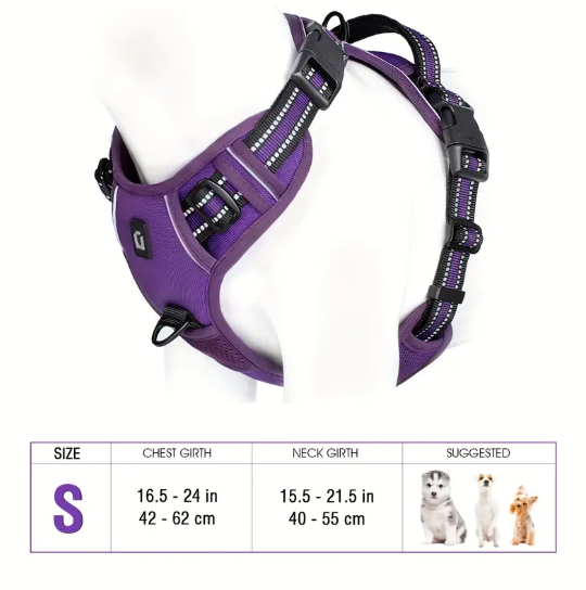 Harnais Réglable pour Chien – Sécurisé, Respirant et Confortable avec Sangles Réfléchissantes