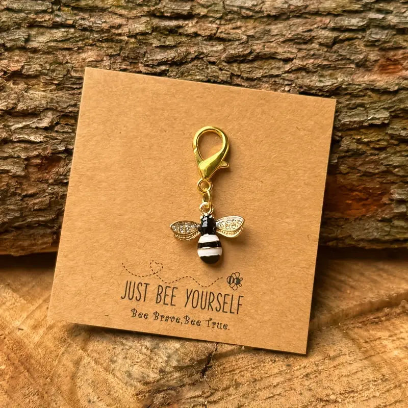 Porte-clés Abeille Dorée avec Carte Message – Cadeau Symbolique Inspirant 'Just Bee Yourself