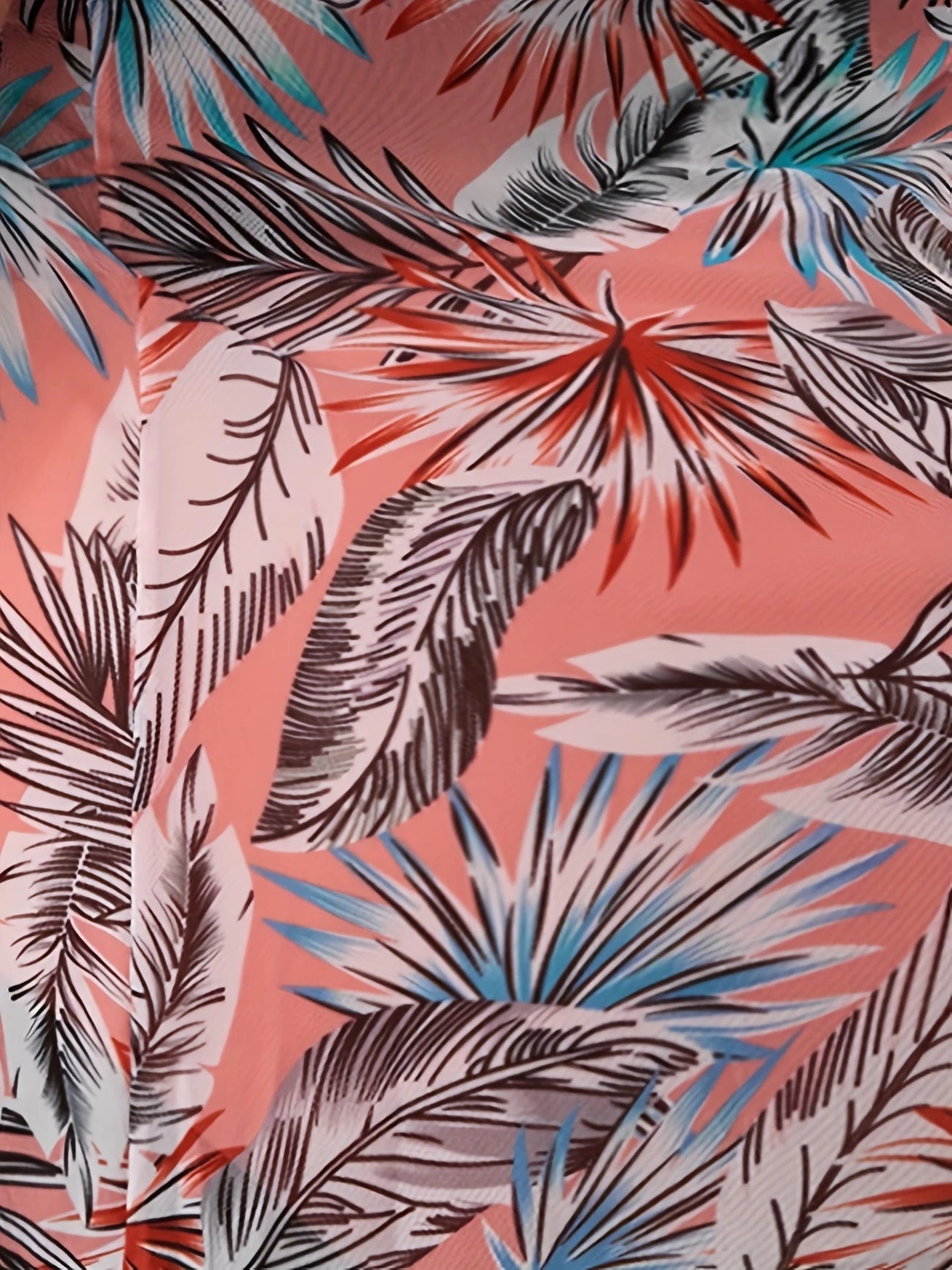 Tankini femme grande taille corail à imprimé tropical – Élégance et maintien à la plage