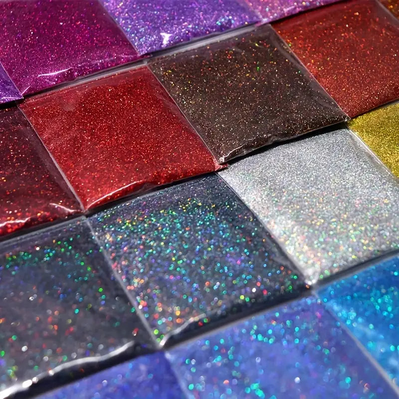 Vernis en Poudre Pailleté Holographique – Couleurs Brillantes pour Nail Art Scintillant