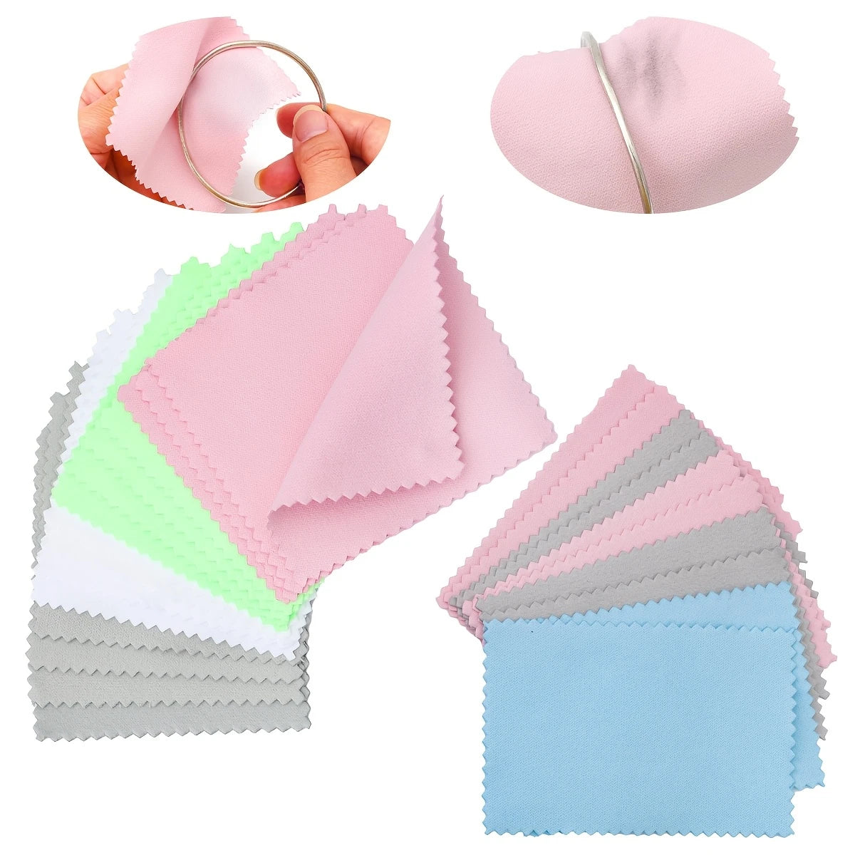 Lot de 20 Chiffons de Nettoyage pour Bijoux – Lingettes Antirayures 6x8 cm en Microfibre Ultra Douce