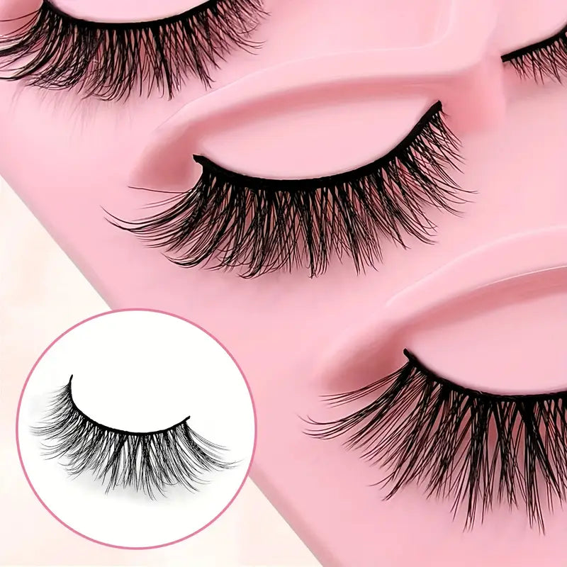Faux Cils 3D Naturels – Lot de 5 Paires Réutilisables pour un Regard Intense et Glamour