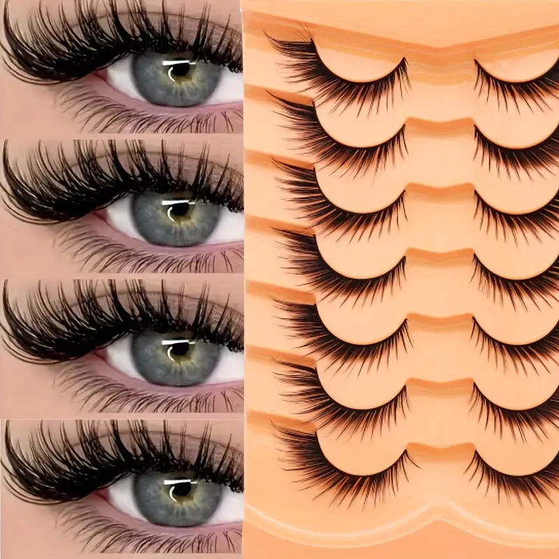 Faux Cils Volumineux Effet 3D – Lot de 10 Paires Réutilisables pour un Regard Intense et Séduisant