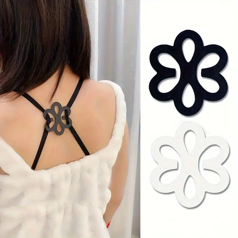 Lot de 2pcs Clip Bretelles Soutien-Gorge Fleur Discret – Régleur Invisible pour Dos Nageur
