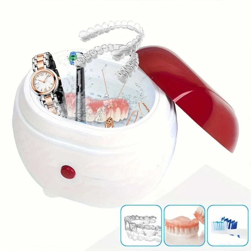 Bac Ultrason Compact pour Nettoyage Bijoux & Prothèses – Un Bouton, Nettoyage Express