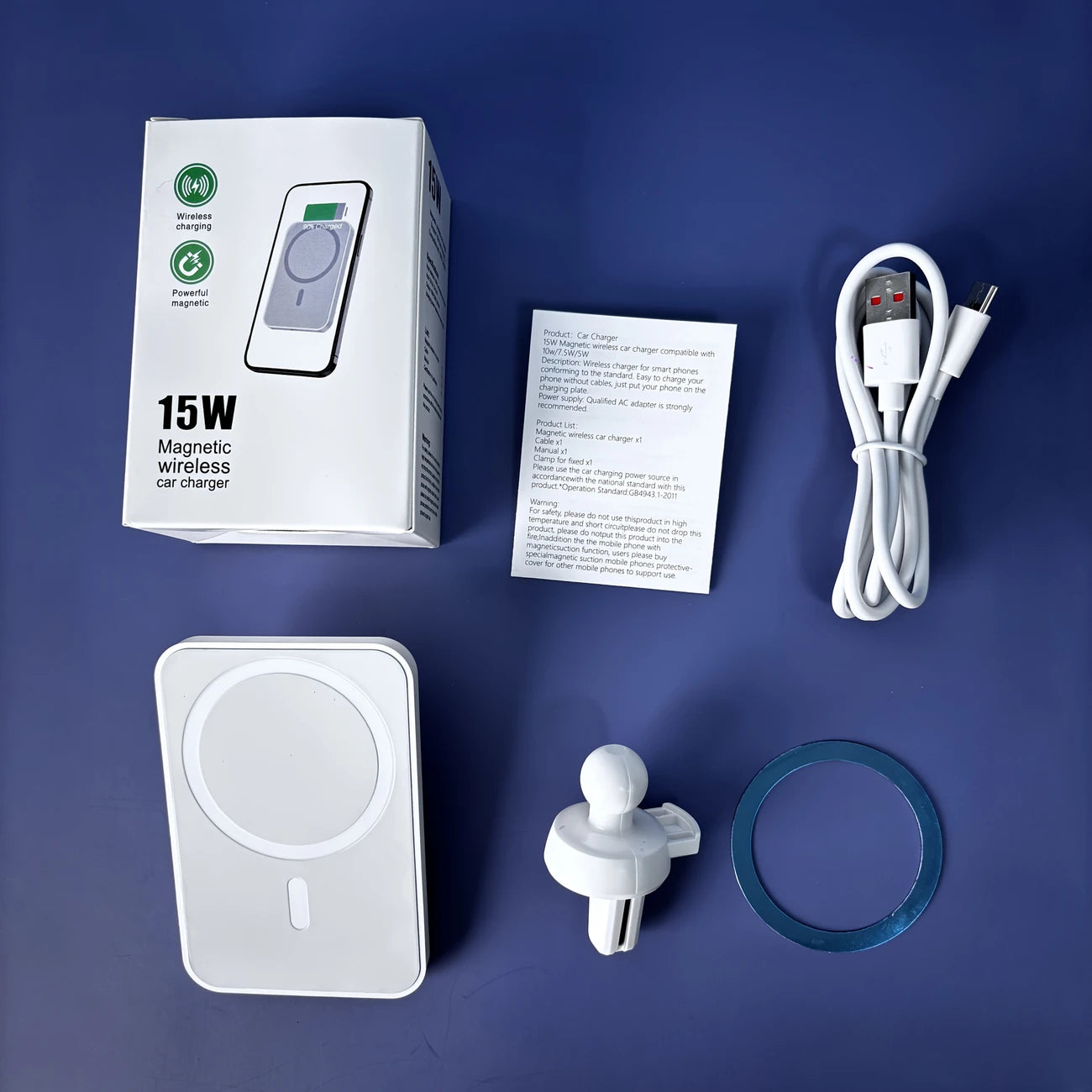 Chargeur MagSafe 15W – Chargeur Sans Fil Compact pour iPhone avec Alignement Magnétique