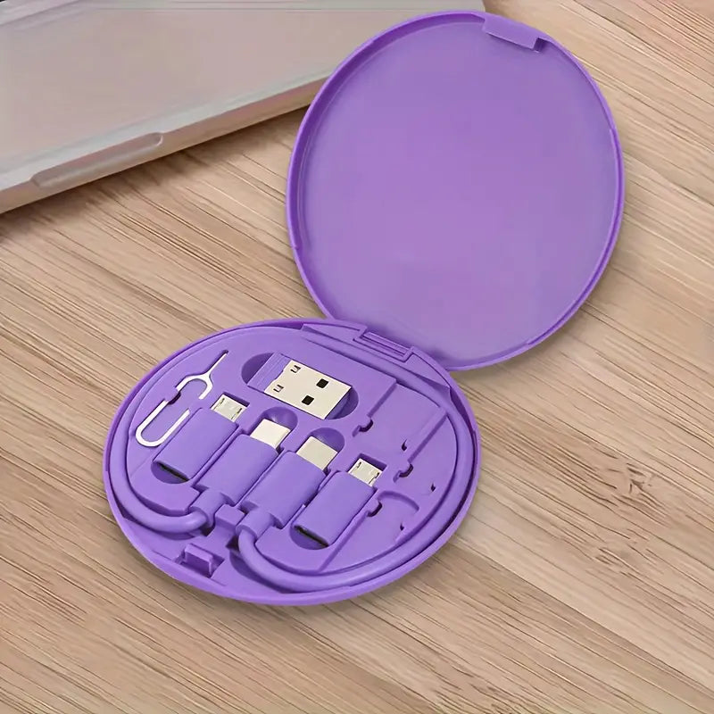 Kit de Câbles et Adaptateurs USB Multifonction – Boîte de Charge Compacte et Universelle pour Smartphone, USB-C, Micro USB, Lightning
