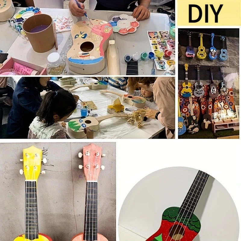 Corps de Guitare/Ukulélé Décoratif – Motif Rond/Cœur, Idéal DIY ou Déco Murale Musicale