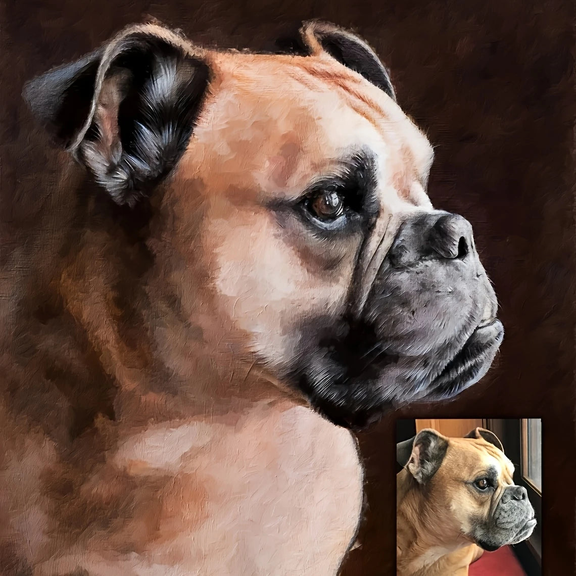 Portrait Peint à la Main sur Commande – Reproduction Artistique à Partir de Votre Photo