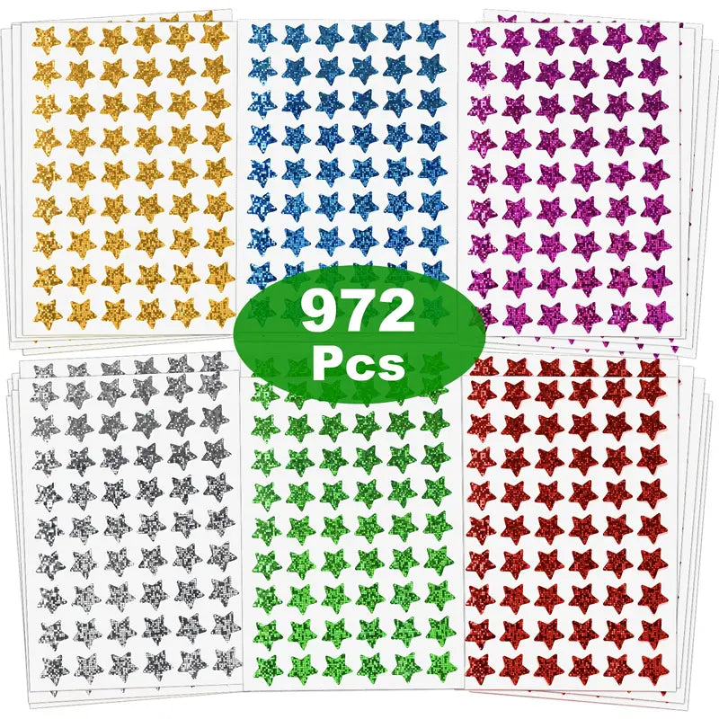 Autocollants Étoiles Récompense Brillantes – Stickers Colorés pour Motivation Enfants et Éducation Positive