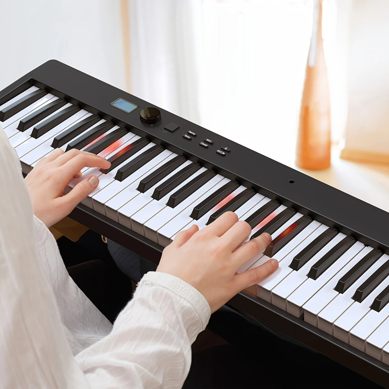 Clavier Piano Numérique 88 Touches Pliable – Portable avec Pédale, Support et Housse de Transport