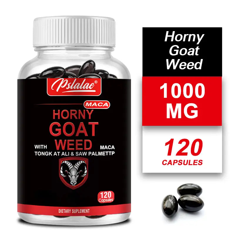 Horny Goat Weed avec Maca – 1000 mg, 120 Gélules | Énergie, Performance & Vitalité Naturelle